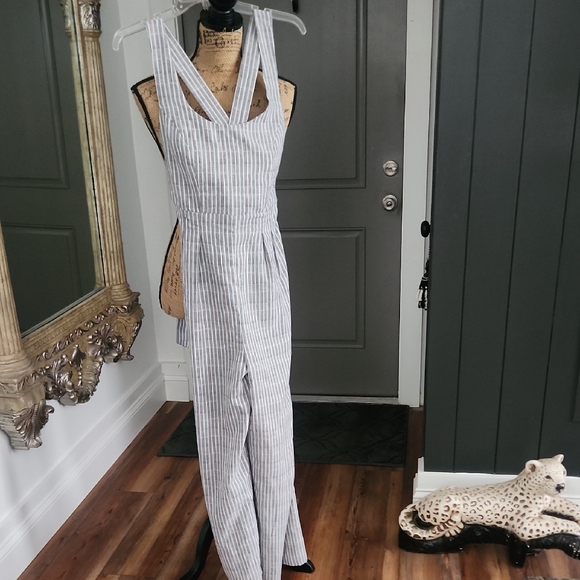Hem & Thread Pants - Jumpsuit-Hem & Thred Striped